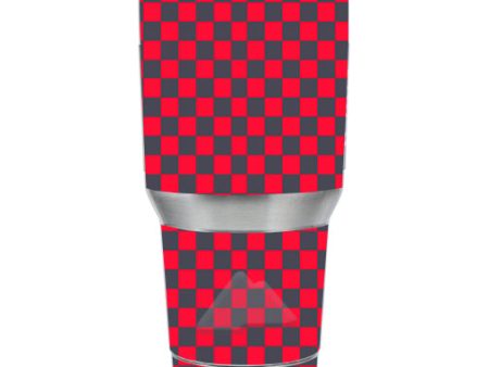 Red Gray Checkers Ozark Trail 30oz Tumbler Skin For Discount