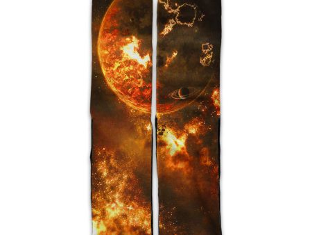 Planets Fire Saturn Rings Universal Socks For Cheap