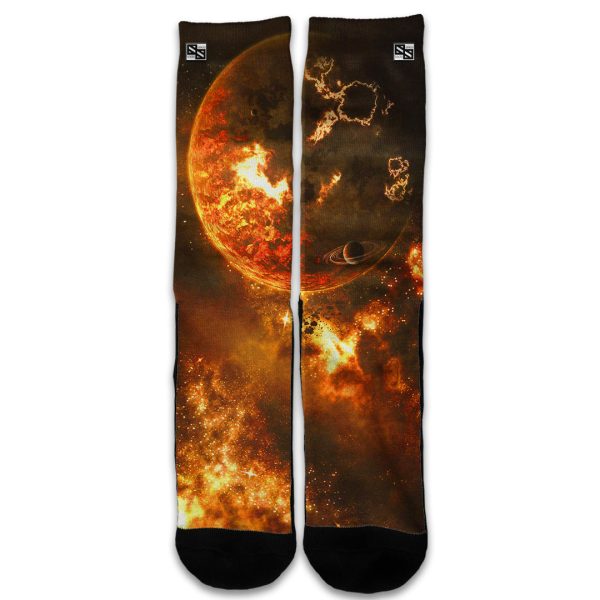 Planets Fire Saturn Rings Universal Socks For Cheap