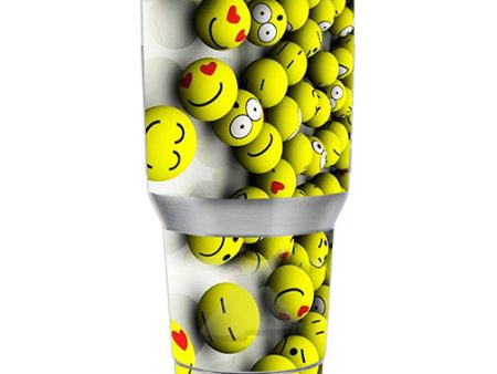 Tennis Balls Happy Faces Ozark Trail 30oz Tumbler Skin Online now