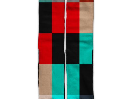 Colorful  Boxes Checkers Universal Socks For Discount